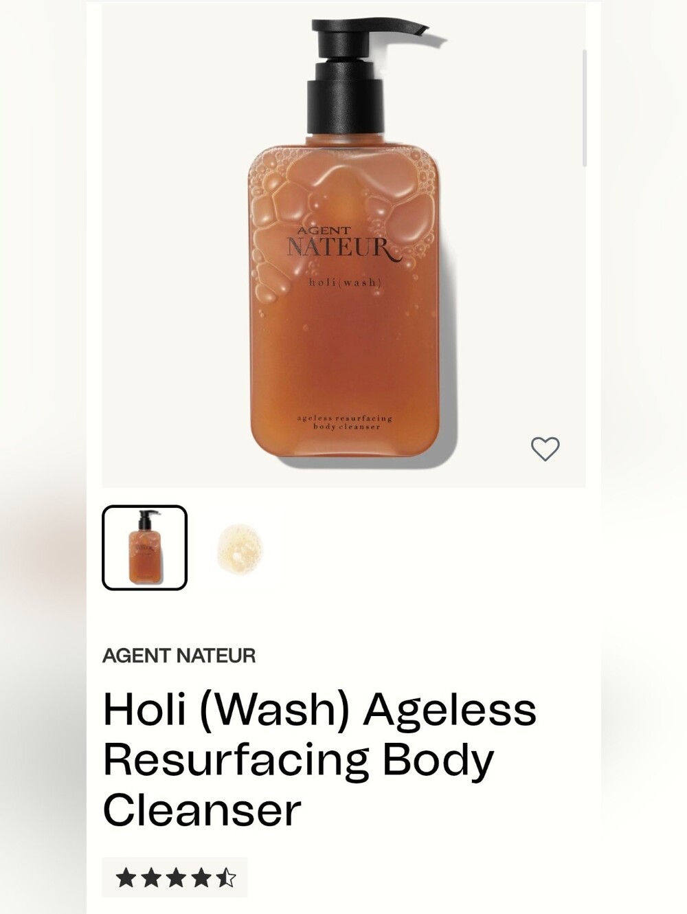 Agent Nateur Holi (Wash) Ageless Resurfacing Body Cleanser — Amber
